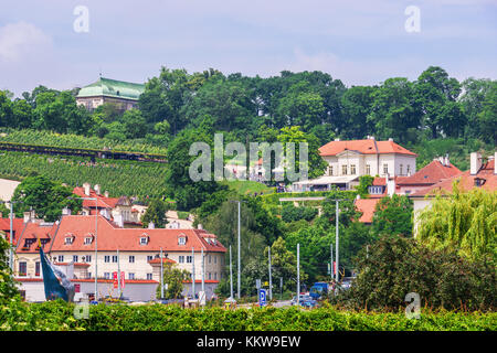 Prague, Czech Republic - June 12, 2012: Panoramic view of Vineyards in Prague of Czech Republic Stock Photo