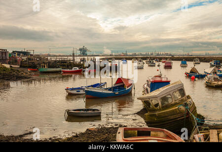 Paddys Hole harbour at Redcar,England,UK Stock Photo