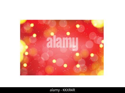 Red Bokeh glitter light blur background for vector graphic design concept idea Stock Vector