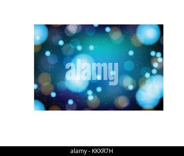 Blue bokeh light winter background for vector graphic design concept Stock Vector
