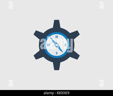 Compass Icon in gray Background Stock Vector