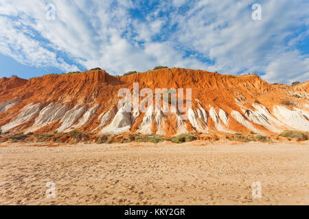 Portugal - Algarve - Red rocks of Praia da Falésia - Europe Stock Photo
