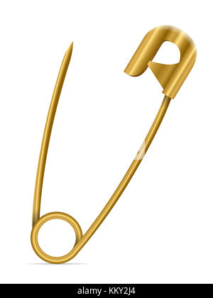 Safety pin on a white background. Stock Photo