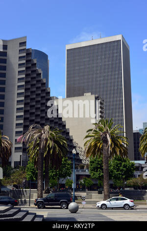 Downtown San Francisco viewed from the Embarcadero Stock Photo