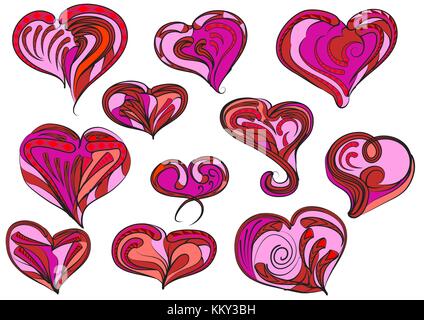 simple hearts isolated on the white background Stock Vector