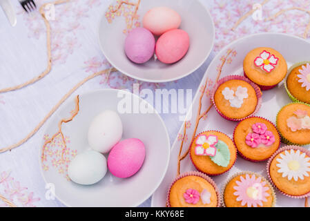 Covered table, Still life Easter Stock Photo
