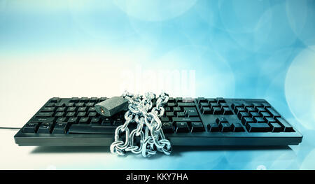 Cyber attack, target bank database Stock Photo
