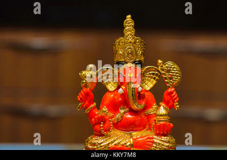 An idol of Lord Ganesha, also known as Ganapati or Vinayaka, his image is found throughout India, Sri Lanka, Thailand and Nepal, is one of the best kn Stock Photo