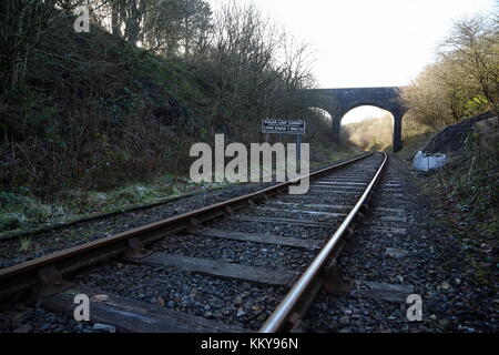 Sugar Loaf railway station is the most remote station on the Heart of Wales Line, situated by the A483 road, Powys, Wales, UK. Friday 01 December 2017 Stock Photo