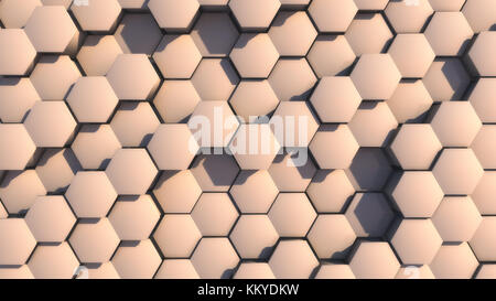 3d rendering. Abstract hexagon geometry background Stock Photo