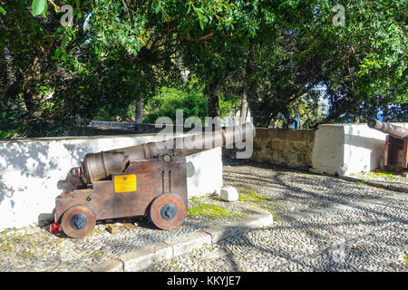 Two old cannons, by the fort, Kos Town, Greece Stock Photo