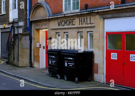 Wigmore Hall Artistes Entrance, Welbeck way, Marylebone, London UK Stock Photo