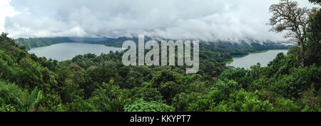 Panorama view over Danau Tamblingan and Danau Buyan (both lakes). Stock Photo