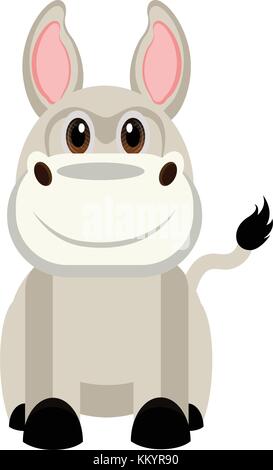 Isolated cute donkey Stock Vector