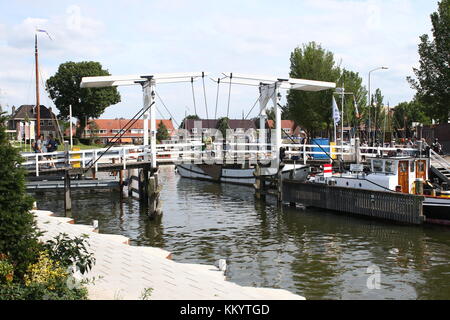 Harderwijk Vissershaven (Fishing Harbour, nowadays recreational), Harderwijk, The Netherlands. Stock Photo