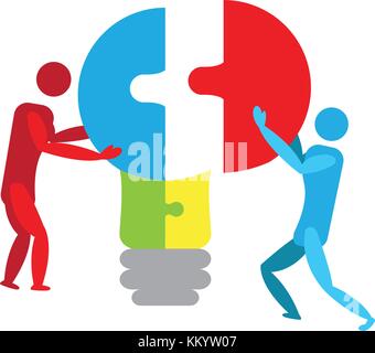 Abstract teamwork icon Stock Vector
