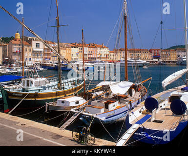 St.Tropez harbour , Cote d'Azur, French Riviera, France Stock Photo