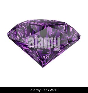 Purple amethyst isolated on white background Stock Vector