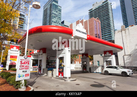 Toronto, Canada - Oct 21, 2017: Petro Canada gas station in the city of Toronto Stock Photo