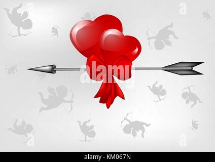 bow and arrow with cupid. 10 EPS Stock Vector