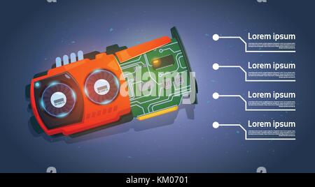Micro Processor Computer Chip Motherboard System Banner With Copy Space Stock Vector