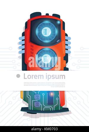 Computer Chip Micro Processor Motherboard System Banner With Copy Space Circuit Background Stock Vector