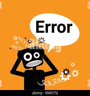 Robot Broken Error Message In Chat Bubble Stock Vector