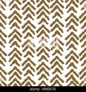 Herringbone rough gold color seamless vector pattern. Stock Vector