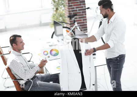 menswear designers working in the Studio. Stock Photo
