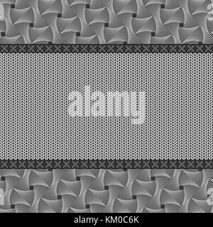 Knitted silver and gray background with lines Stock Vector