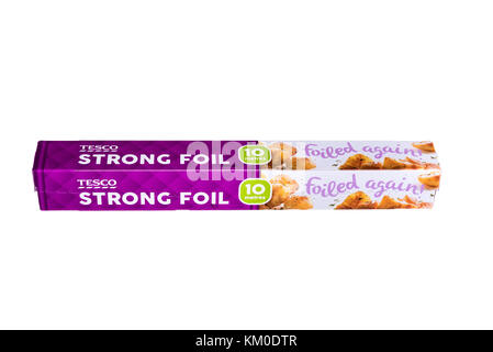 Tesco strong foil, box pacakging Stock Photo