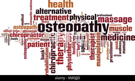 Osteopathy word cloud concept. Vector illustration Stock Vector