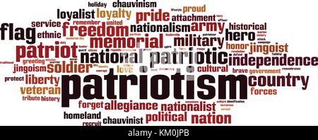 Patriotism word cloud concept. Vector illustration Stock Vector