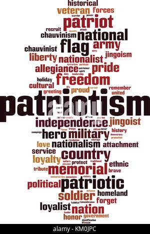 Patriotism word cloud concept. Vector illustration Stock Vector