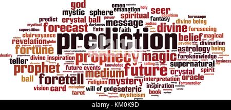 Prediction word cloud concept. Vector illustration Stock Vector