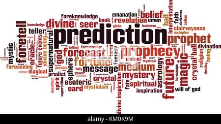 Prediction word cloud concept. Vector illustration Stock Vector