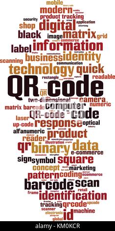 QR code word cloud concept. Vector illustration Stock Vector
