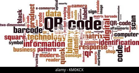 QR code word cloud concept. Vector illustration Stock Vector