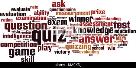 Quiz word cloud concept. Vector illustration Stock Vector