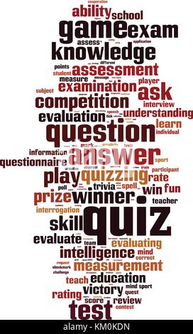 Quiz word cloud concept. Vector illustration Stock Vector