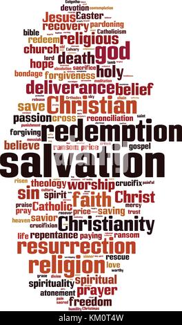 Salvation word cloud concept. Vector illustration Stock Vector