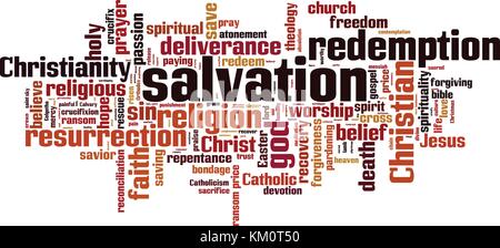 Salvation word cloud concept. Vector illustration Stock Vector