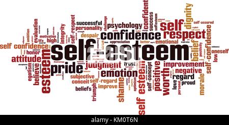 Self-esteem word cloud concept. Vector illustration Stock Vector