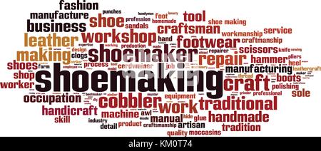 Shoemaking word cloud concept. Vector illustration Stock Vector