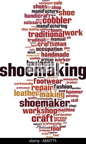 Shoemaking word cloud concept. Vector illustration Stock Vector