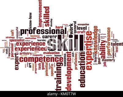 Skill word cloud concept. Vector illustration Stock Vector