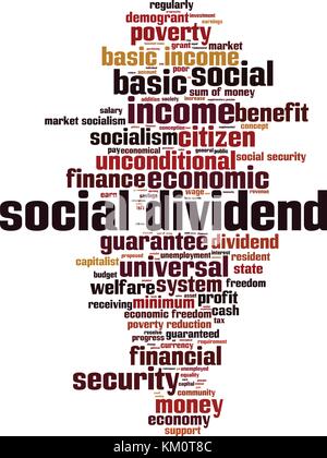 Social dividend word cloud concept. Vector illustration Stock Vector