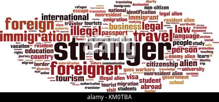 Stranger word cloud concept. Vector illustration Stock Vector