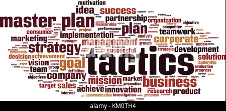 Tactics word cloud concept. Vector illustration Stock Vector