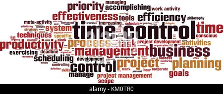 Time control word cloud concept. Vector illustration Stock Vector